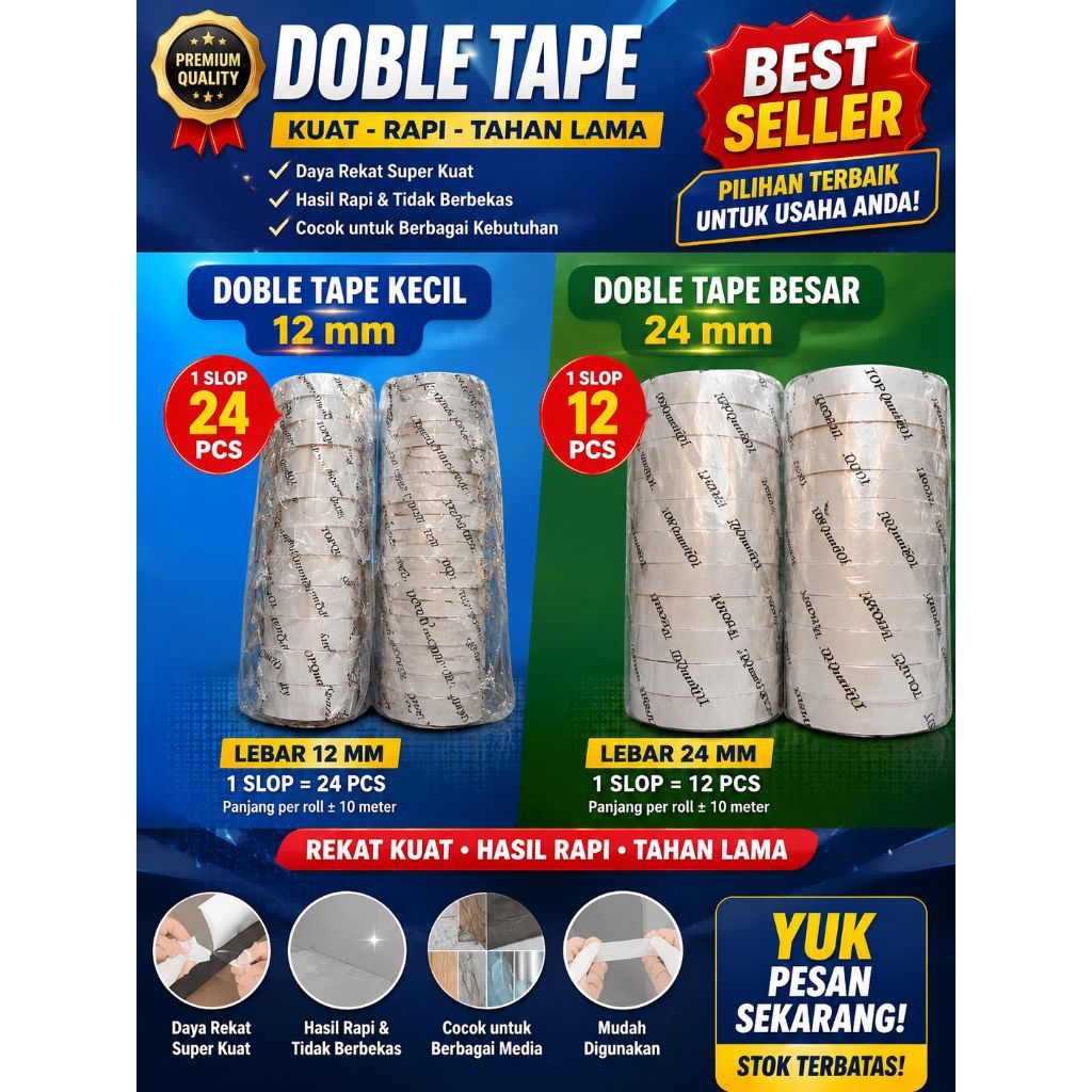 (1 Slop 12pcs ) Solasi Bolak Balik Double Tipe  Putih Solasi Besar 24mm