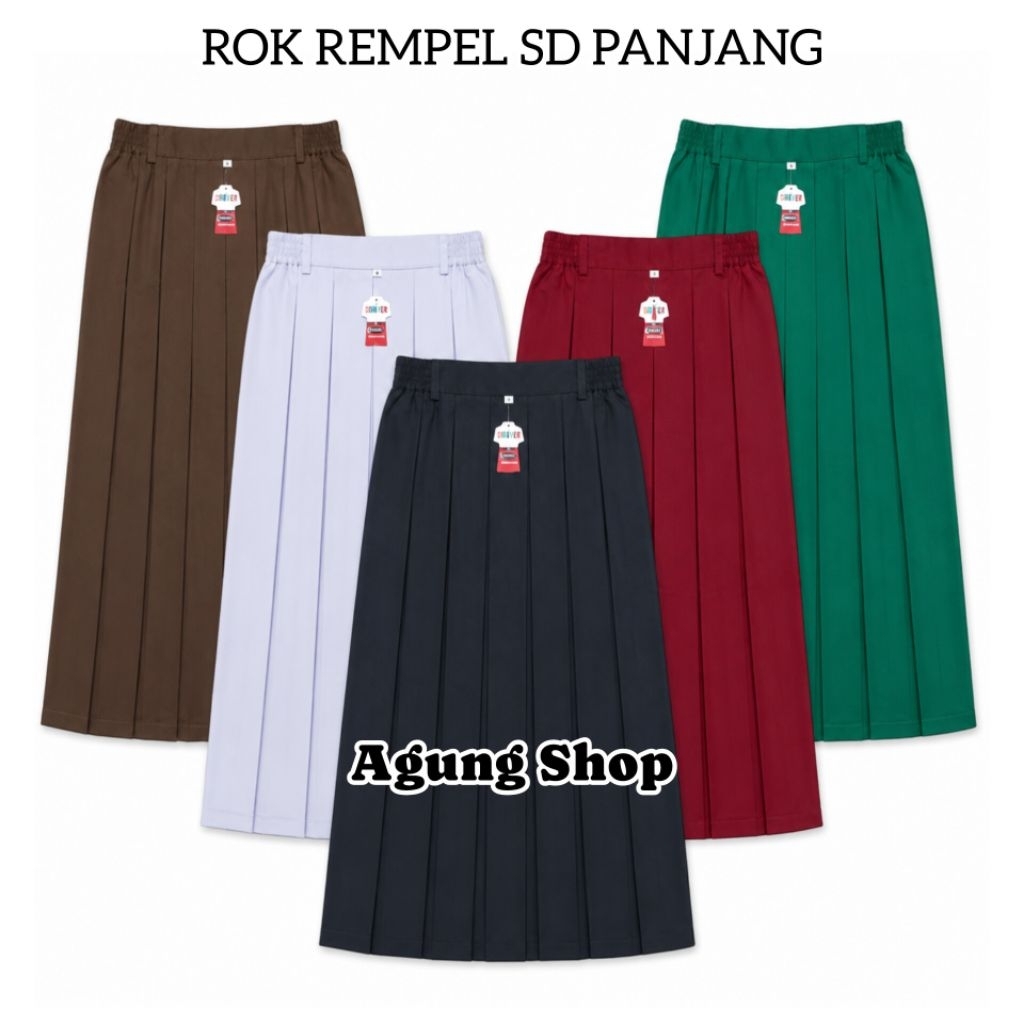 Rok Rempel Panjang Seragam Sekolah SD/MI Anak PerempuanPanjang