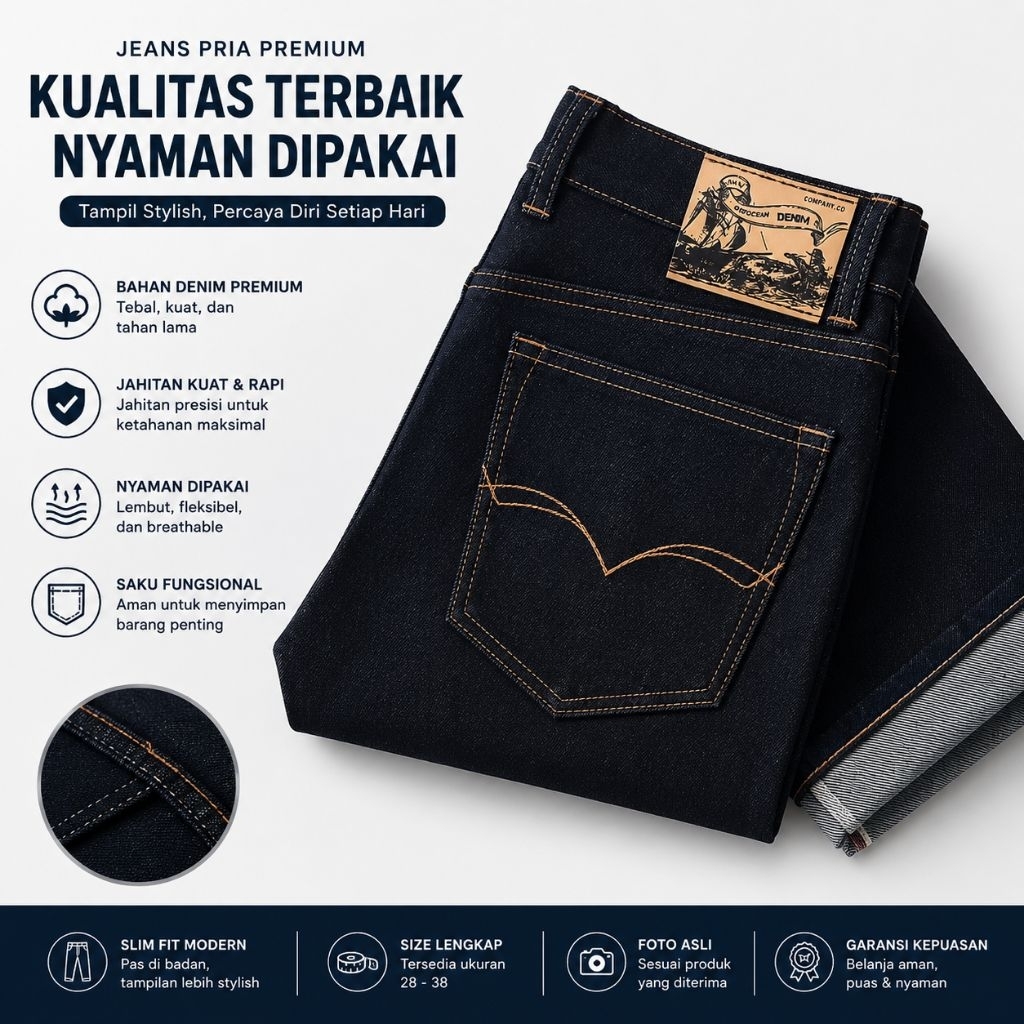 ONE OCEAN DENIM >> jeans acent SELVEDGE linegold PANTHER WOLF x blue indigo