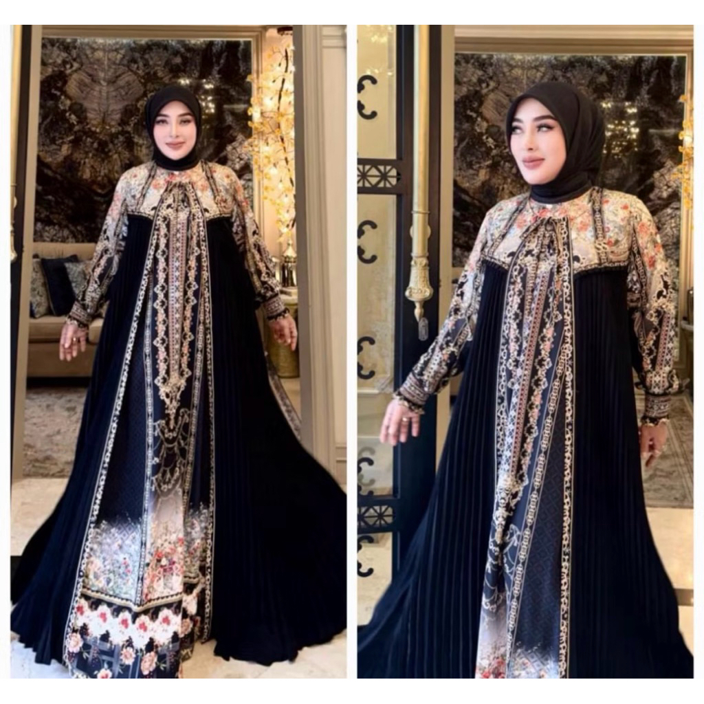 READY SHELLASAUKIA ORi GAMIS PLUS  OUTER SALE GAMIS PRISKET Set Hijab JUMBO KAFTAN PLISKET SET HIJAB