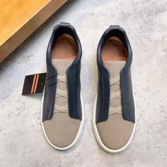 ZegNA sepatu santai rendah vintage sepatu santai pria sepatu olahraga gaya sederhana