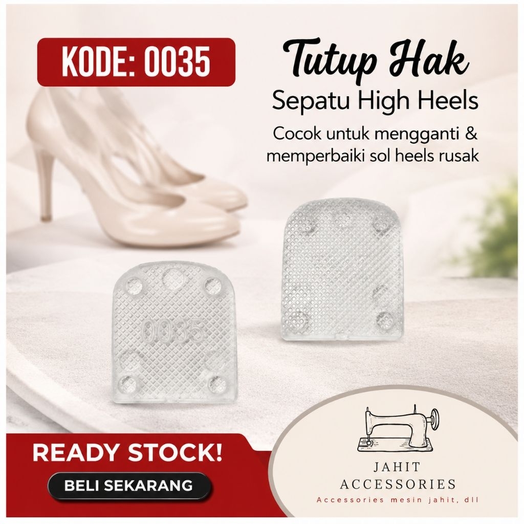 Tutup Alas Hak Kaca Tinggi / Heels (Kode 0035) Heel Tip Perawatan Aksesoris Alas Sepatu Hak Wanita