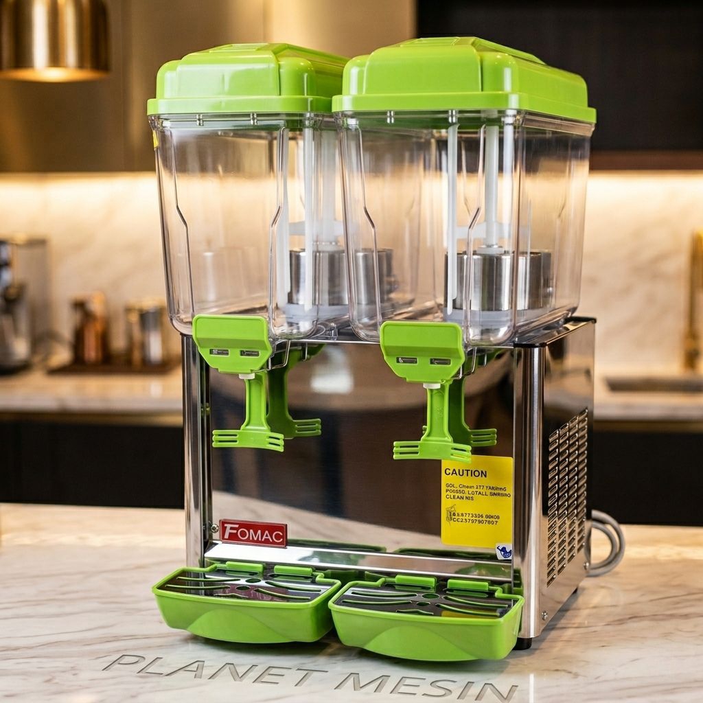 Mesin Juice Dispenser, Mesin Pendingin Minuman 2 Tabung Fomac