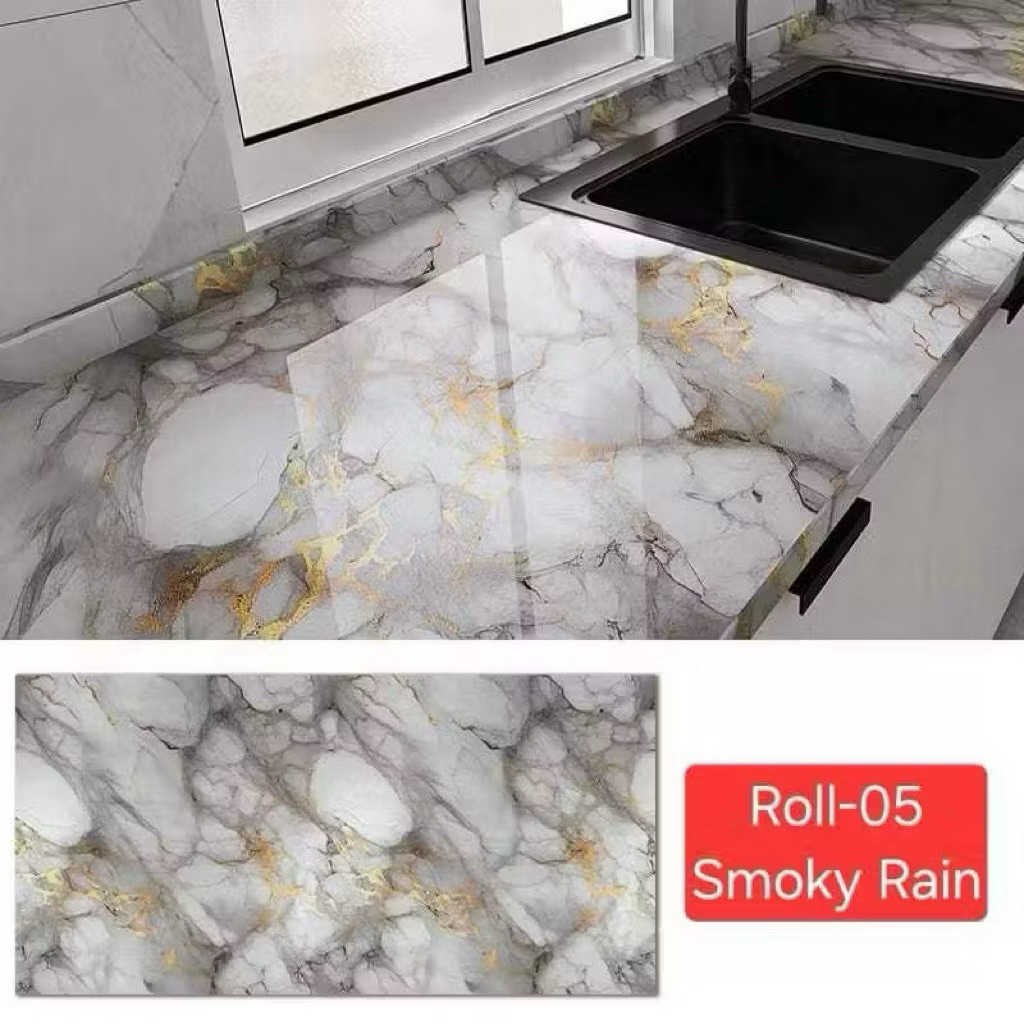 (SKY)WALLPAPER ROLL(60X300CM)ANTI AIR MOTIF MARMER KERAMIK MARBLE WATERPROOF READY BATAM GOSEND MURA