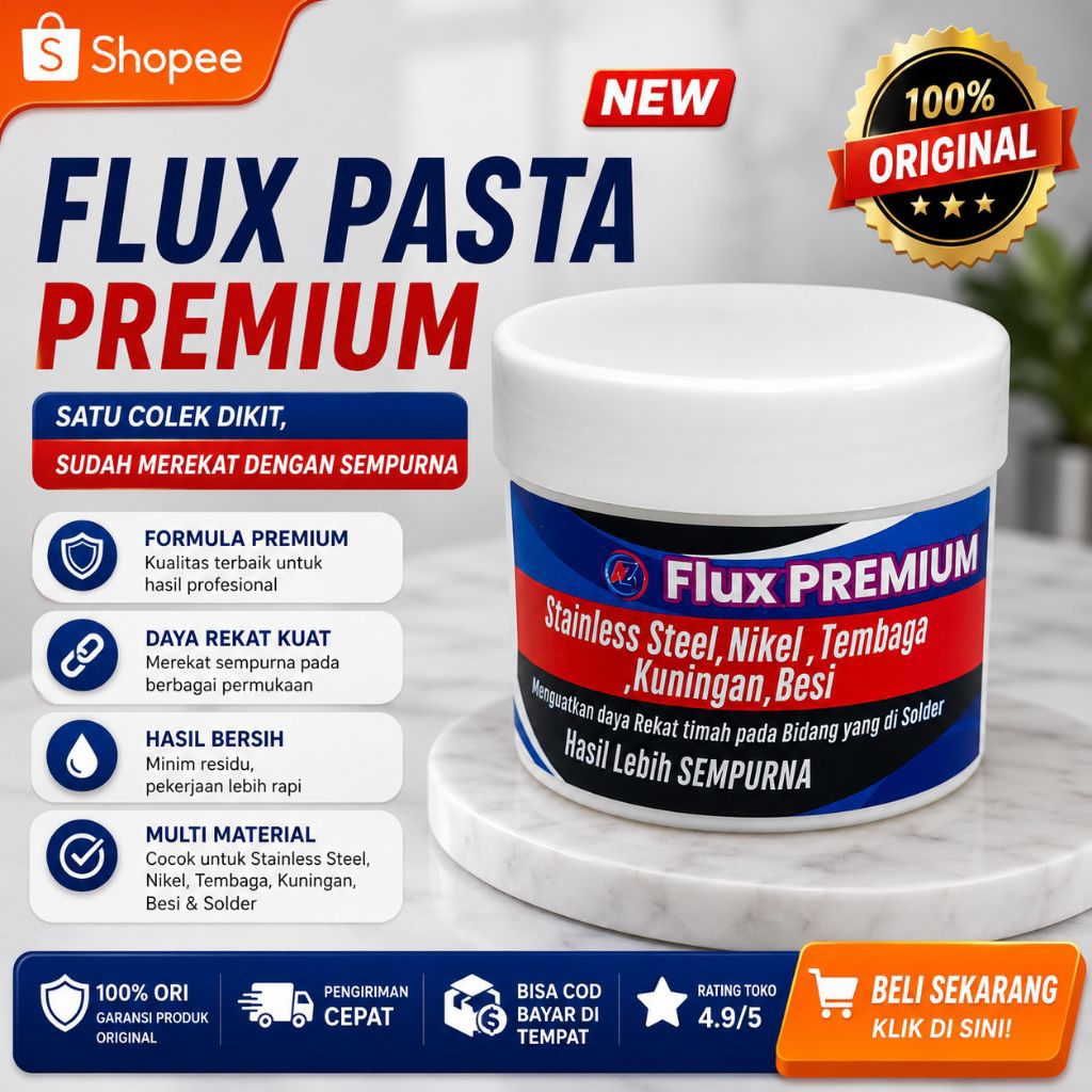 NEW FLux PASTA Solder PREMIUM Flux stainles Tembaga Kuningan Besi Nikel Batrai