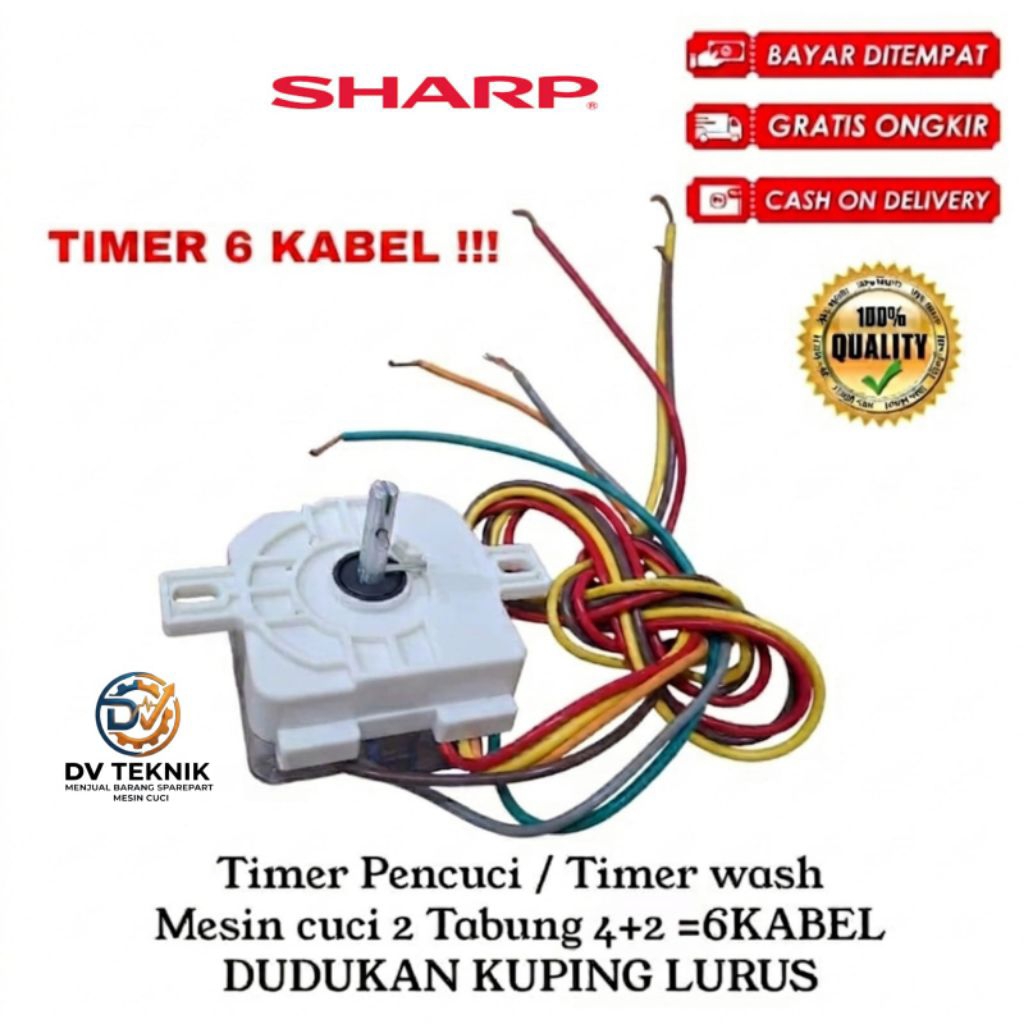TIMER WASH TIMER PENCUCI 6 KABEL MESIN CUCI SHARP 2 TABUNG BERKWALITAS