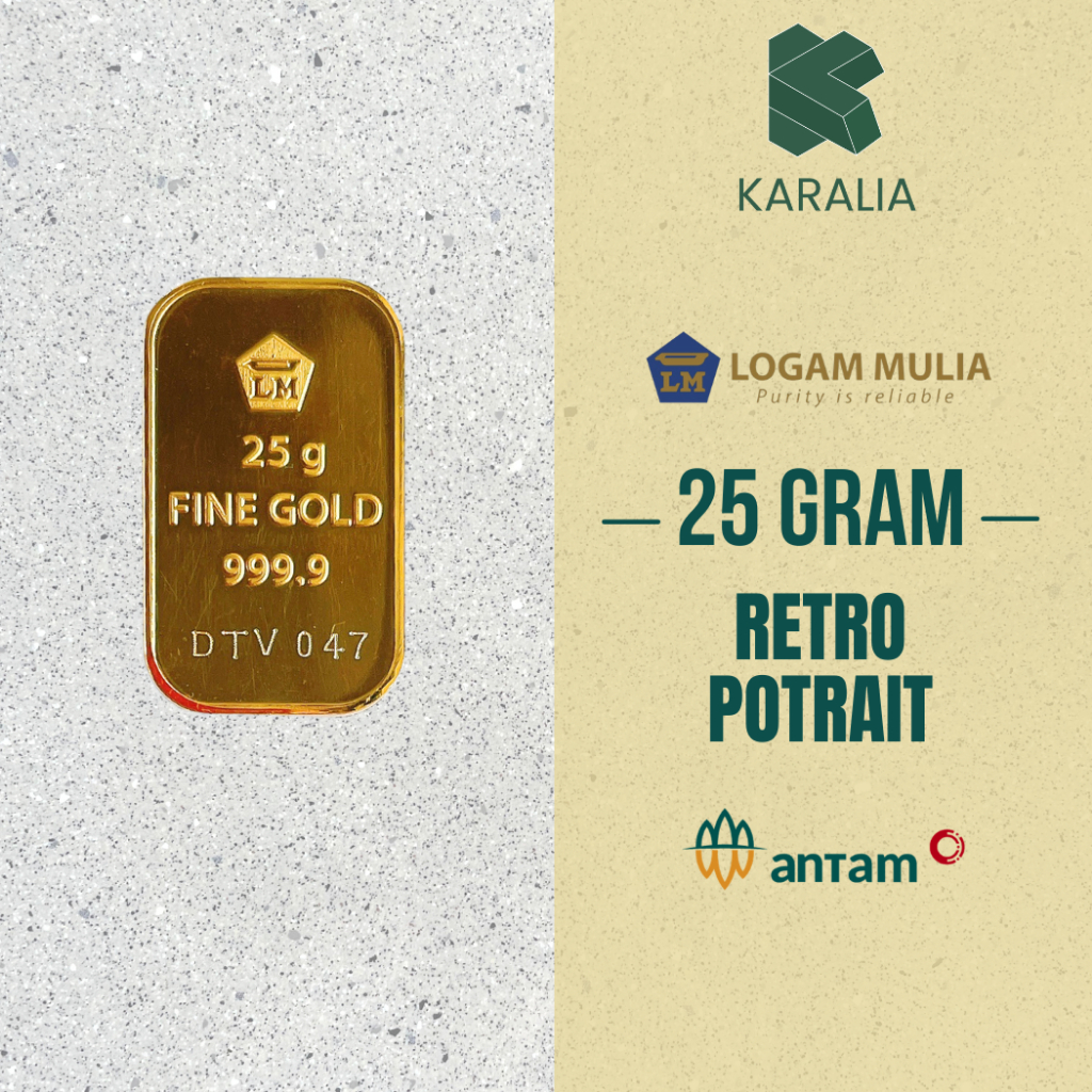 KARALIA – (LM) Logam Mulia Emas Antam 25 Gram Retro Potrait