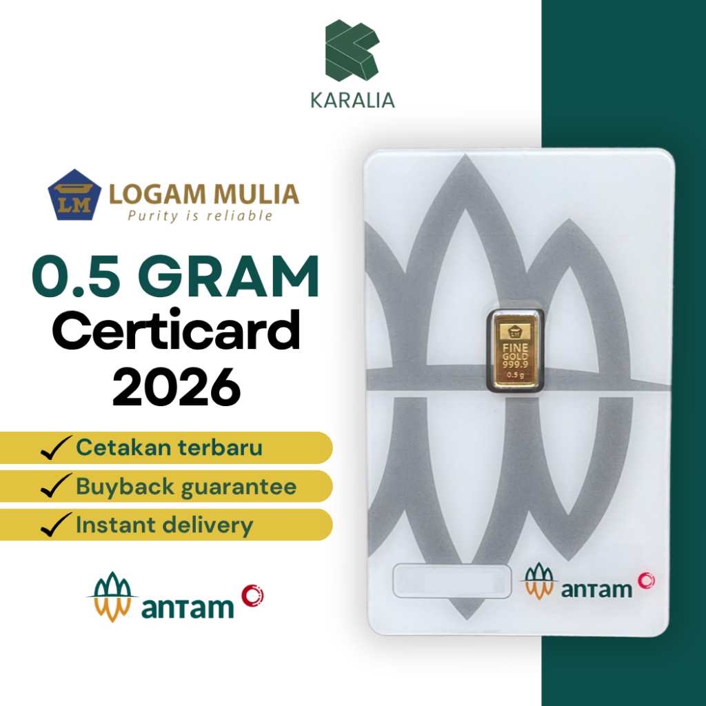 ANTAM – (LM) Logam Mulia Emas Antam 0,5 Gram Certicard 2026