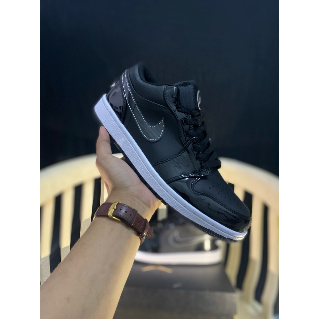Sepatu Jordan 1 Low Carbon Black Metalik Autentik 1:1 BNIB 100%