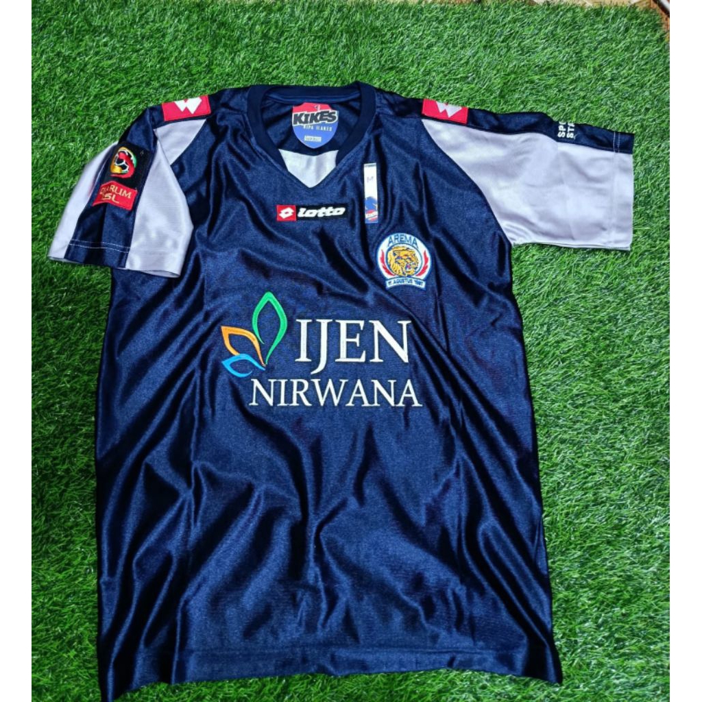 Jersey Arema Klasik Biru Navy logo Bordil