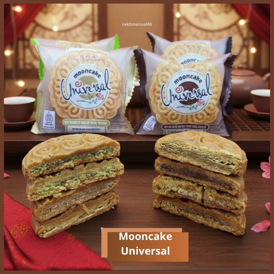 Mooncake Universal / Kue Bulan Halal Rasa Cokelat, Pandan, Espresso, Original