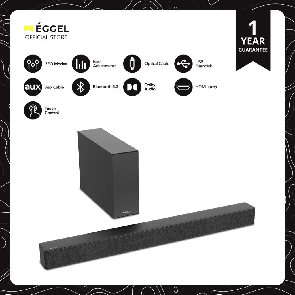 Eggel Stage Max Soundbar Soundbar with wireless subwoofer +dolby audio