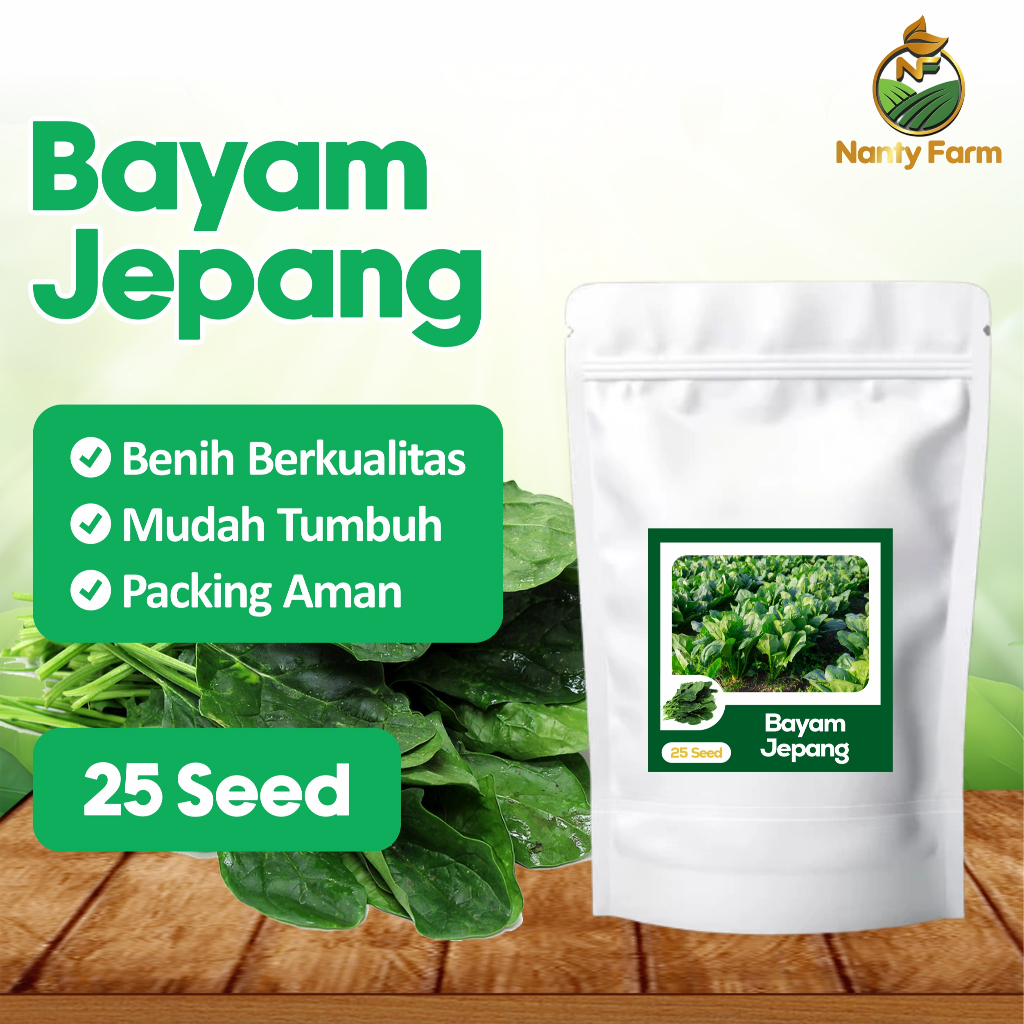 25 Biji Benih Bayam Jepang Sayuran Daun Bayam Jepang Benih Sayur Berkualitas