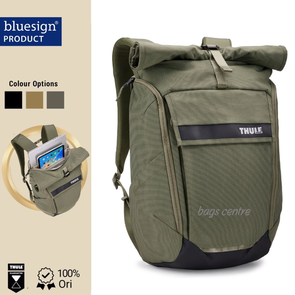 Tas Hiking Rolltop/Outdoor THULE Paramount 3 24L Laptop Backpack Ransel Komuter Premium Bersepeda, B