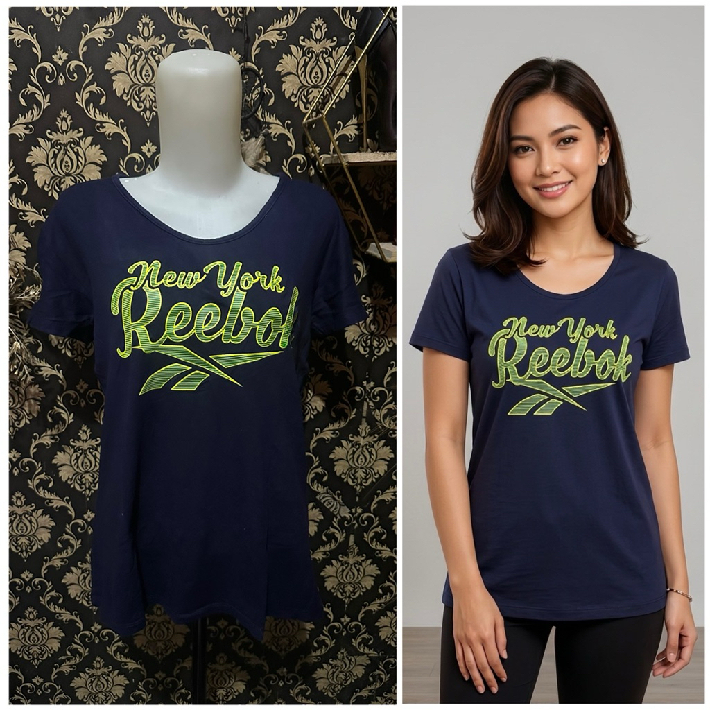 T-Shirt Reebok Women Logo New York - Biru Dongker