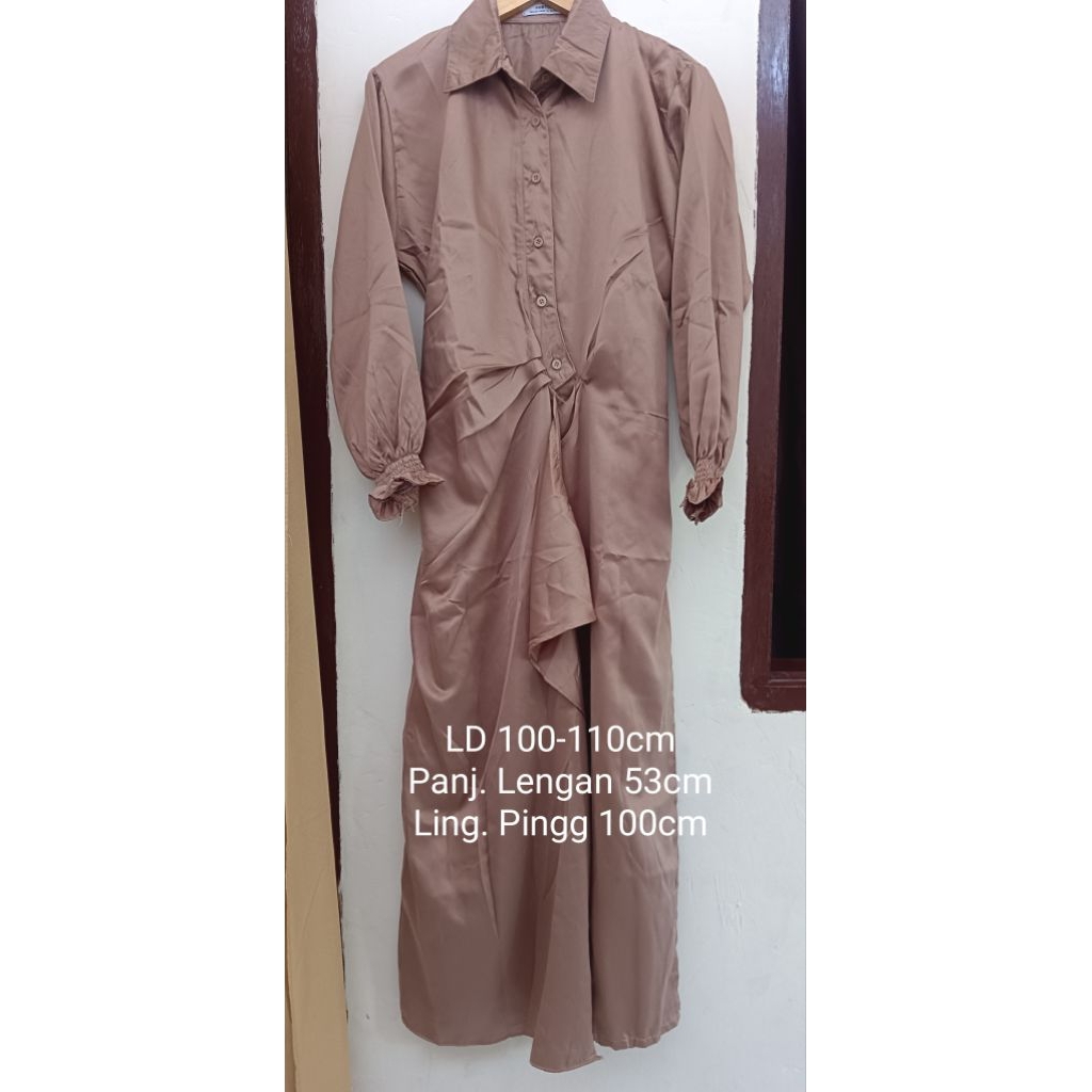 Dress Gamis Satin Gold (BARU)