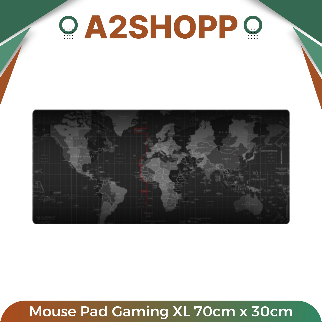 Mouse Pad Gaming Jumbo 30 x 70 cm Mousepad Besar XL - Peta Dunia