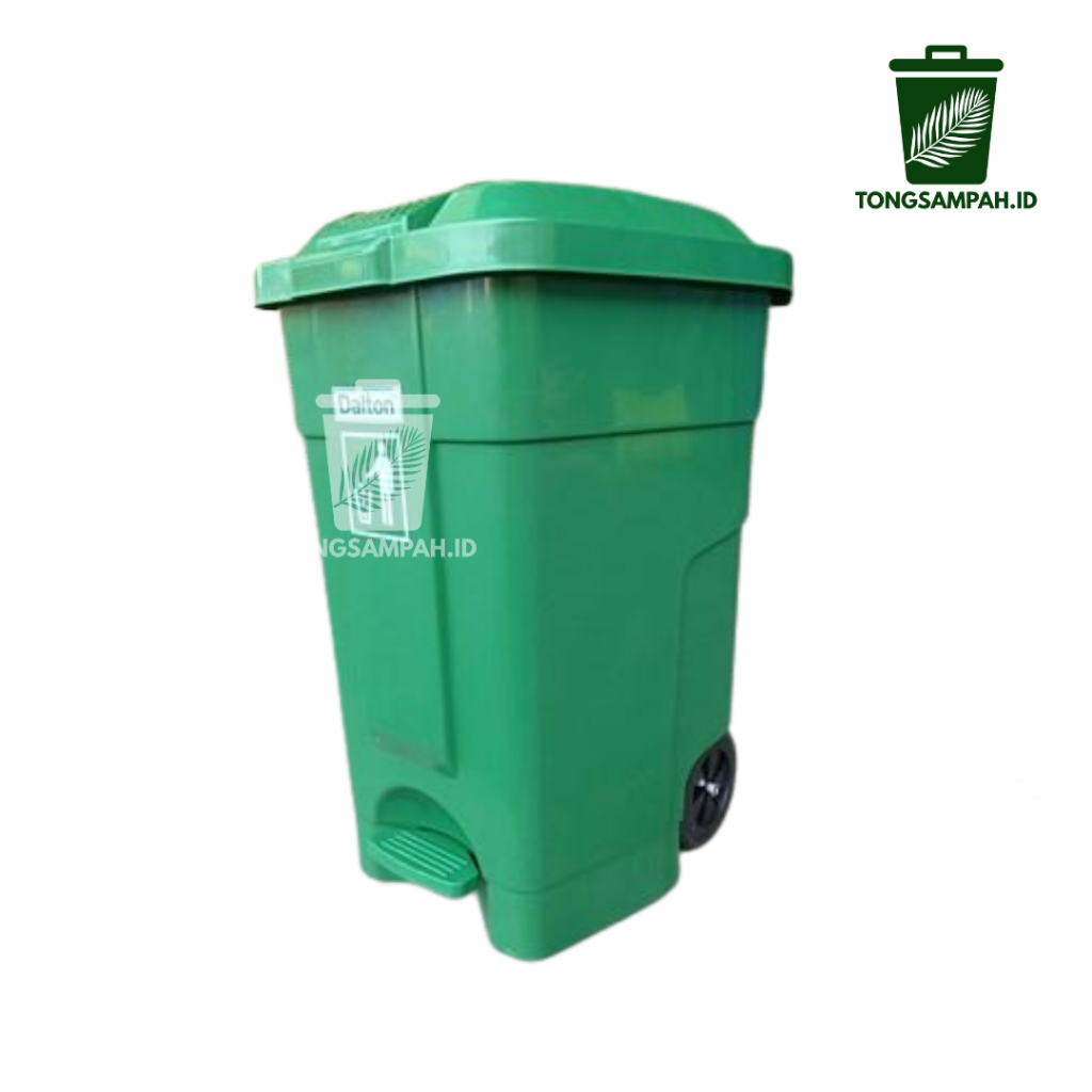 Tong sampah plastik  pedal  + roda 65 liter