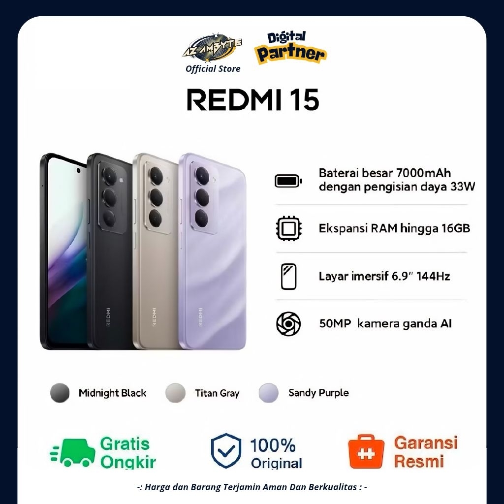 New XIOMI REDMI 15 - 8/256 ( Garansi Resmi Indonesia )