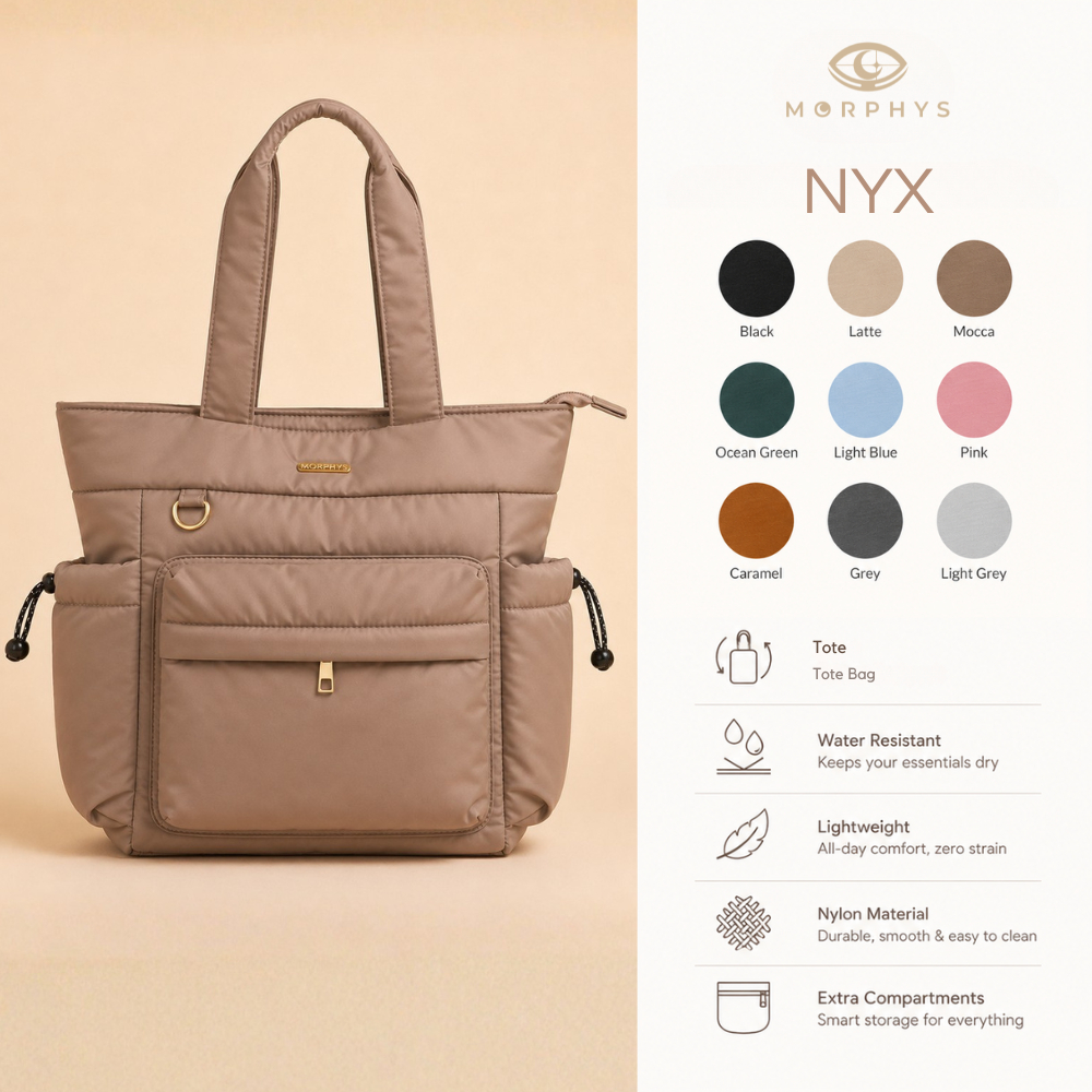 MORPHYS Nyx Tote Bag Wanita Tas Bahu Puffy Premium Aesthetic Muat Laptop Kuliah Kerja Korean Style