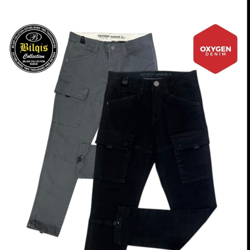 celana cargo panjang oxygen pria original STRETCH/MELAR