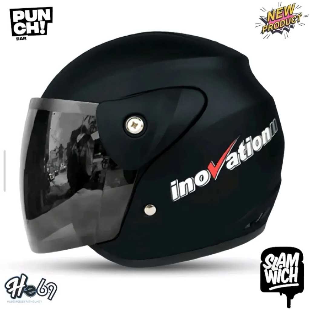 Helm Evo Polos Mode GM Kaca Hitam (SNI) Helm Dewasa pria Dan Wanita bisa Cod
