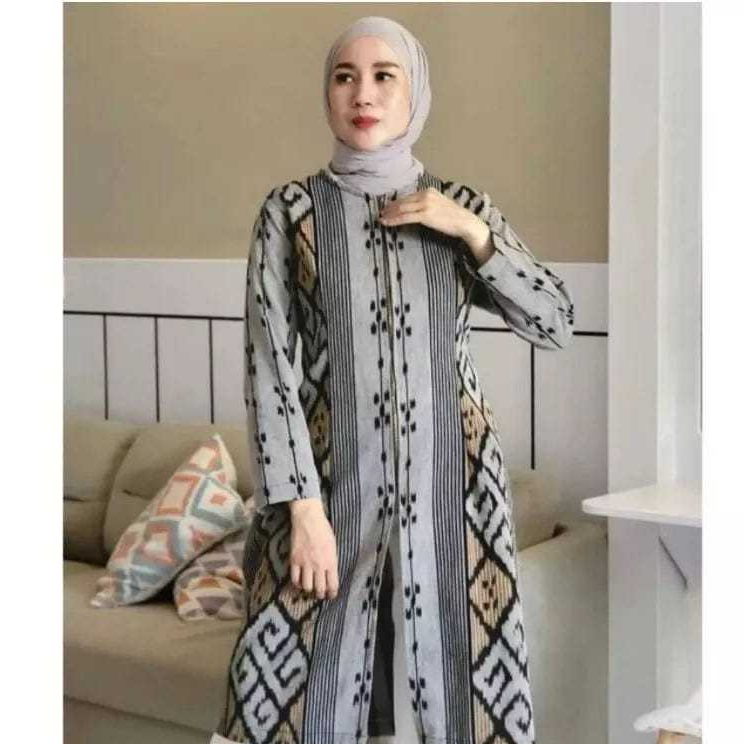 Tunik Tenun Jepara - Tunik Etnik - Baju Tenun Blose - Atasan Wanita Outer tenun Motif Toraja