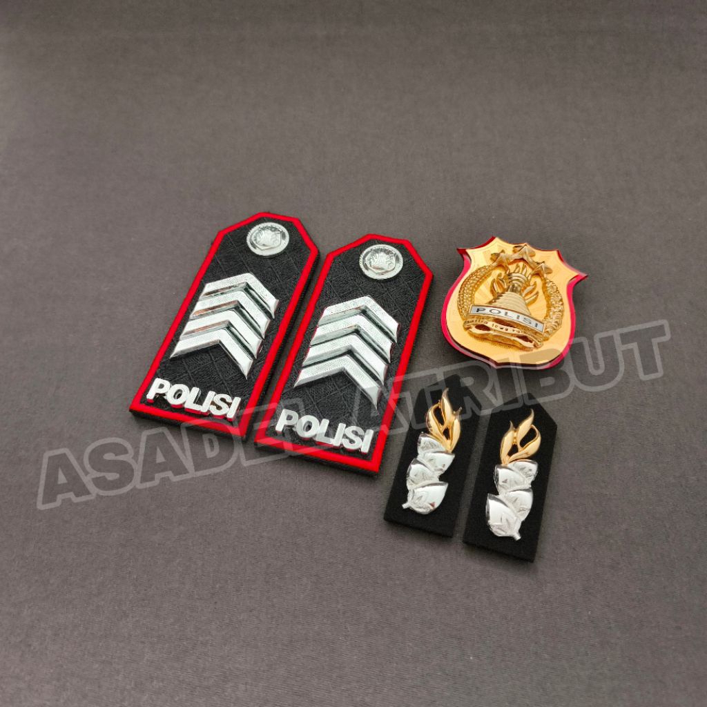 SET KOMPLIT PANGKAT BRIPKA PDU LIS MERAH / PANGKAT BRIPKA PDU POLRI / PANGKAT BRIPKA PDU LIS MERAH