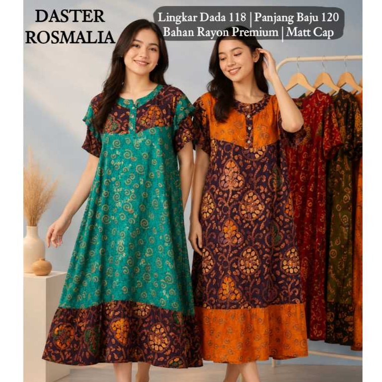 Daster Rosmalia Busui Batik Cap Aan Rayon Premium Tebal - Baju Tidur Daster - Batik Lokalan