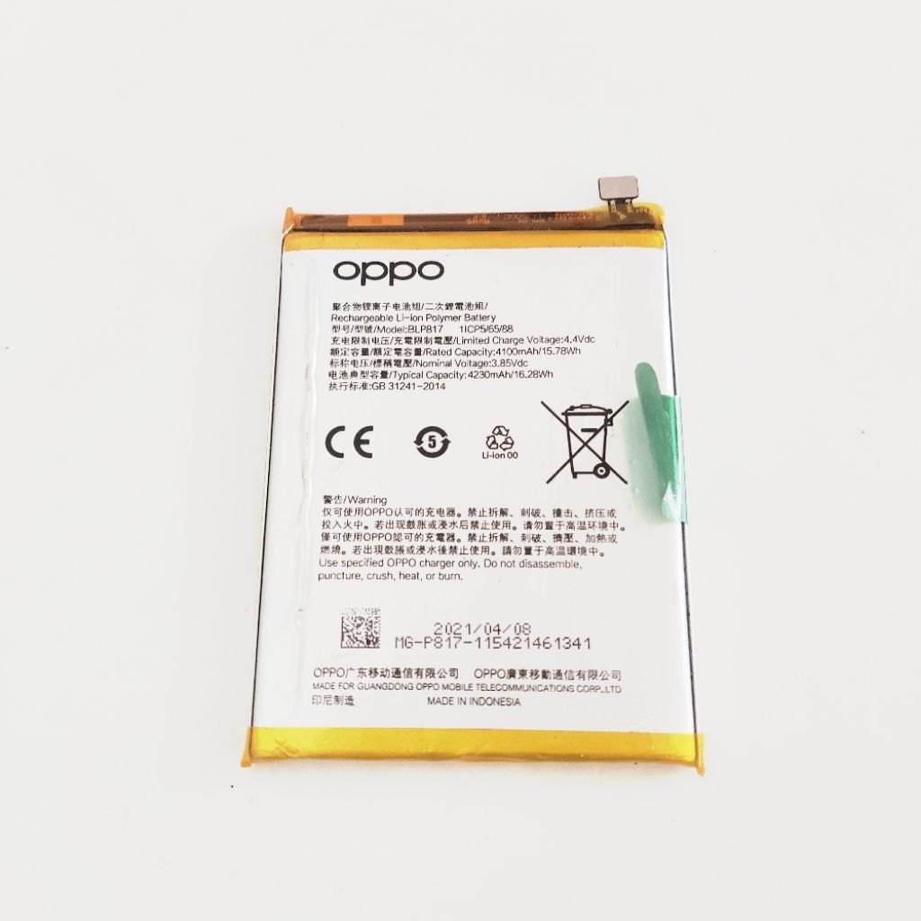 baterai oppo a15 ori copotan bagus baterai BLP817 copotan