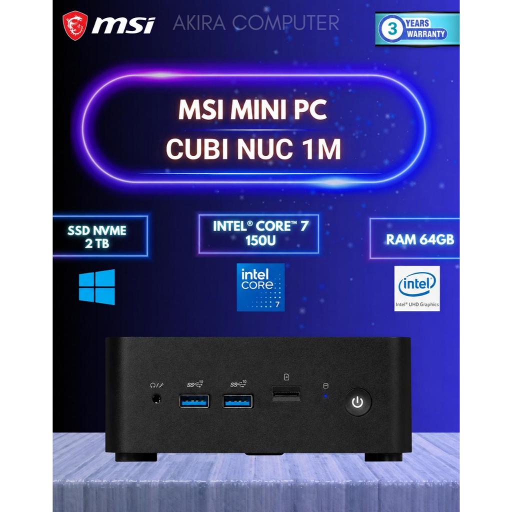 MINI PC MSI CUBI NUC 1M  CORE 7 150U FULLSET +RAM +SSD | MSI CUBI NUC 7 150U |