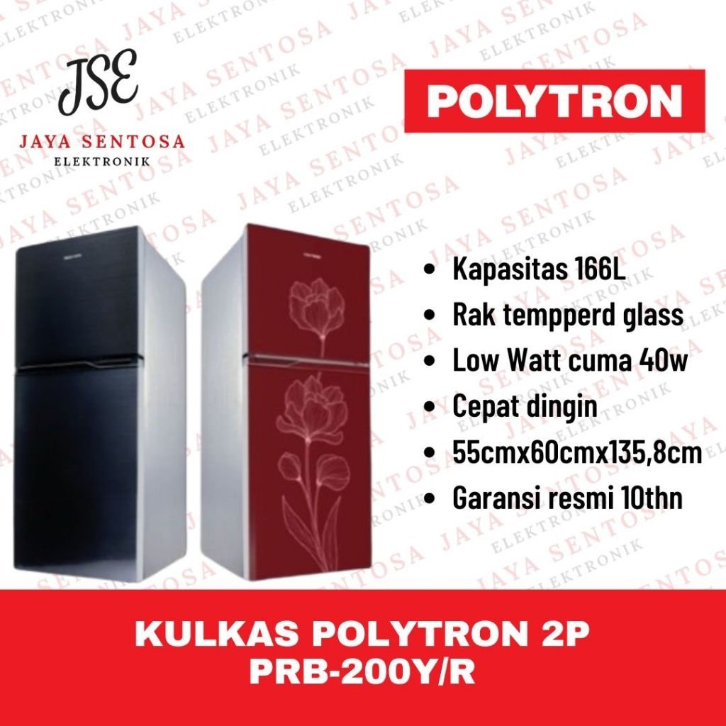 Polytron PRB200 Kulkas 2 Pintu Low Watt Dingin Cepat & Awet