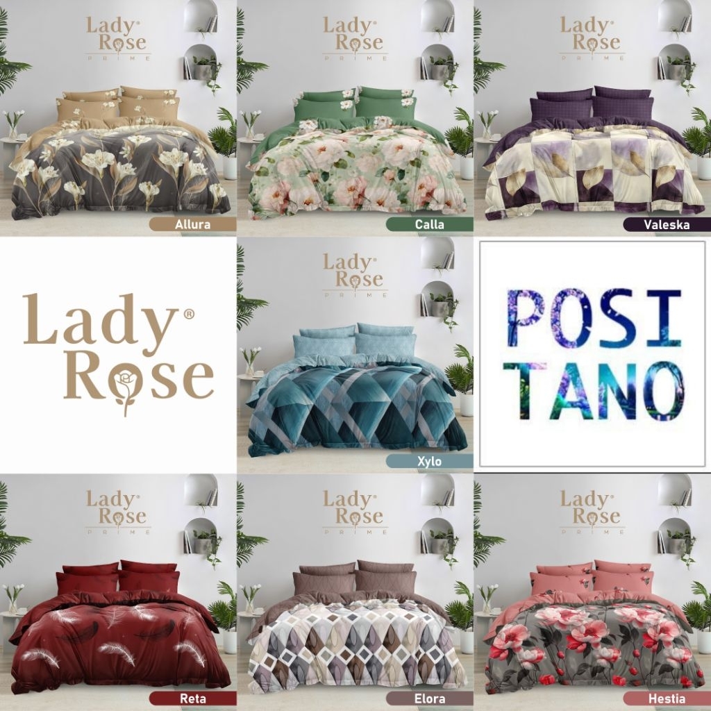 Bedcover set UK 160x200 Ladyrose tinggi 30 / Bed cover satu set queen lady rose