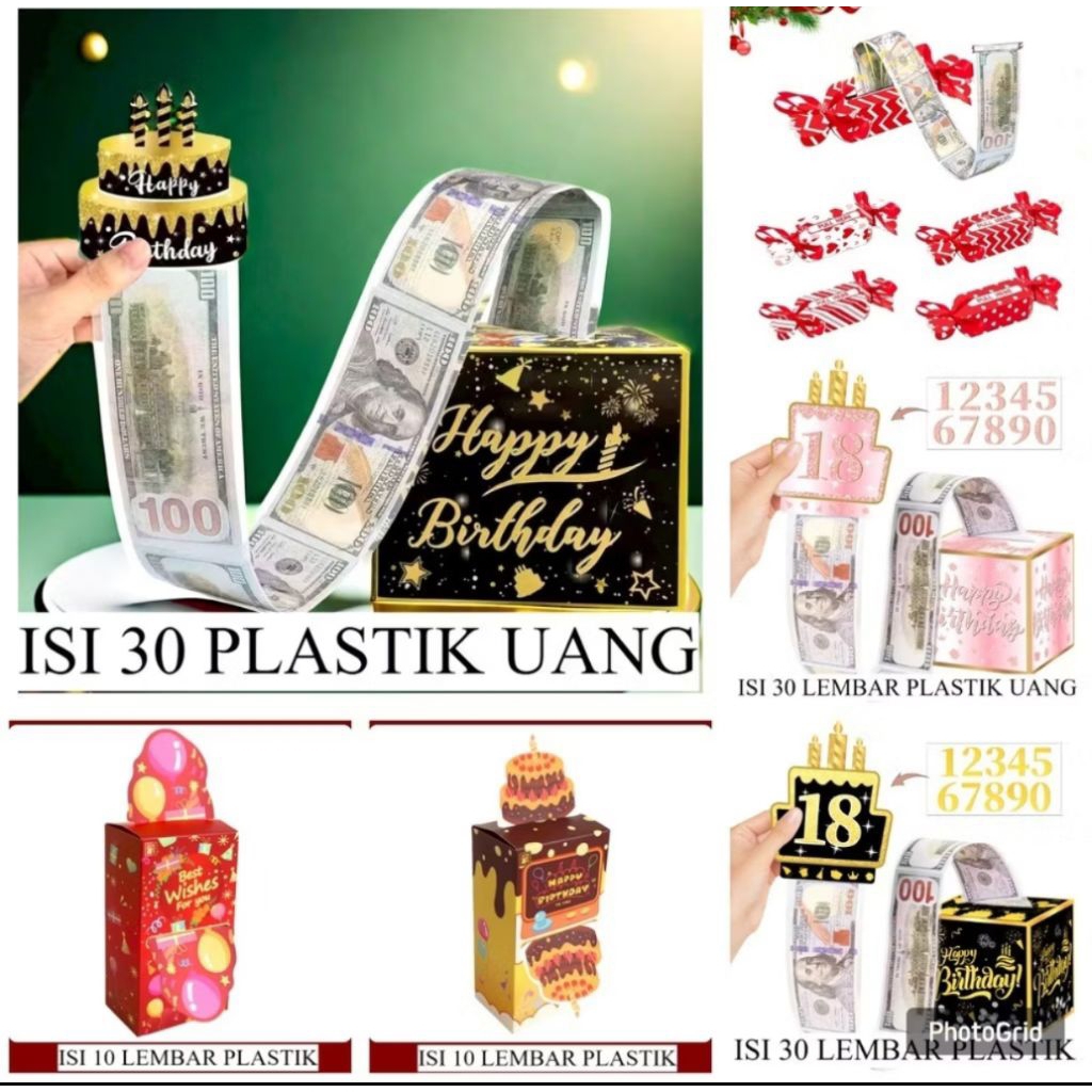 Box Kado Surprise Ulang Tahun / Box Uang Tarik / Box Tarik Unik / Box Kado