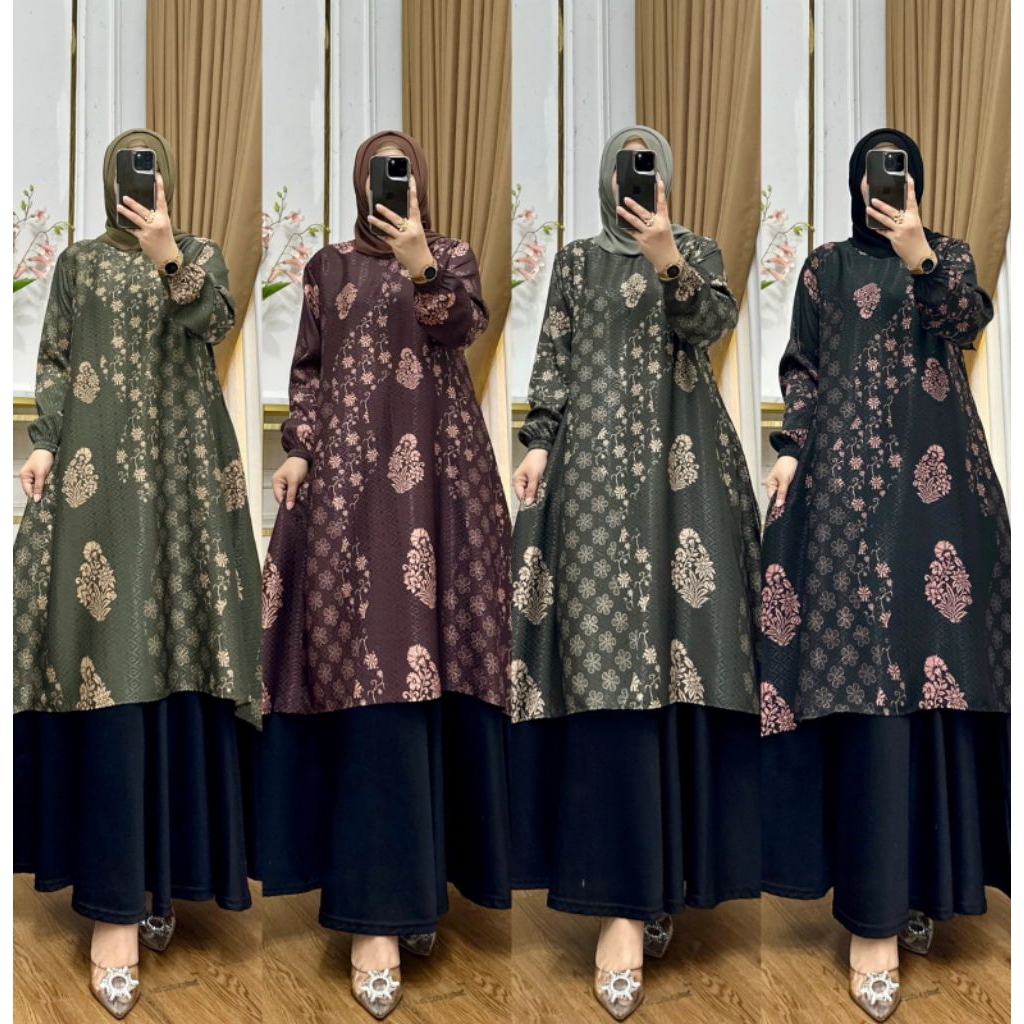 SET TUNIK BATIK DOBBY MATT KATUN DOBBY