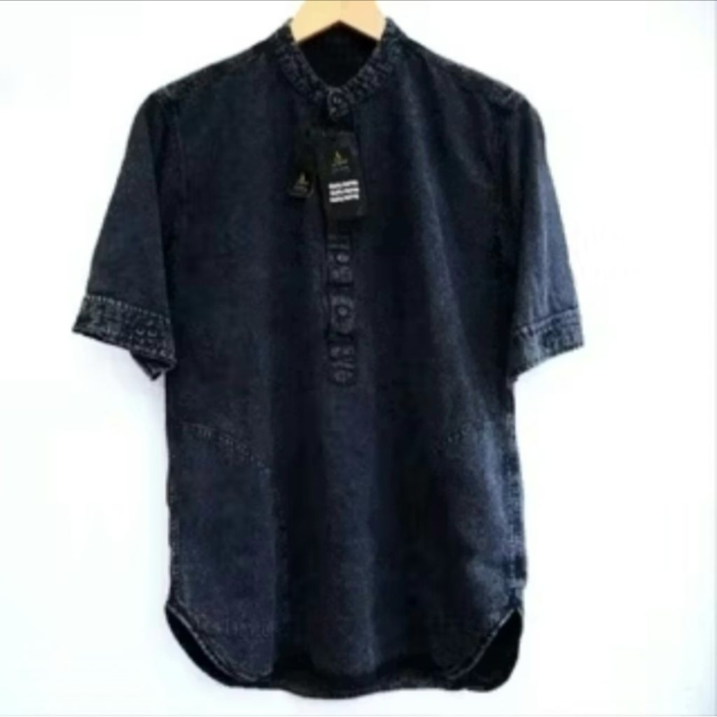 Baju Koko Muslim Kurta Pakistan Kurta Jeans Pria Lengan Pendek