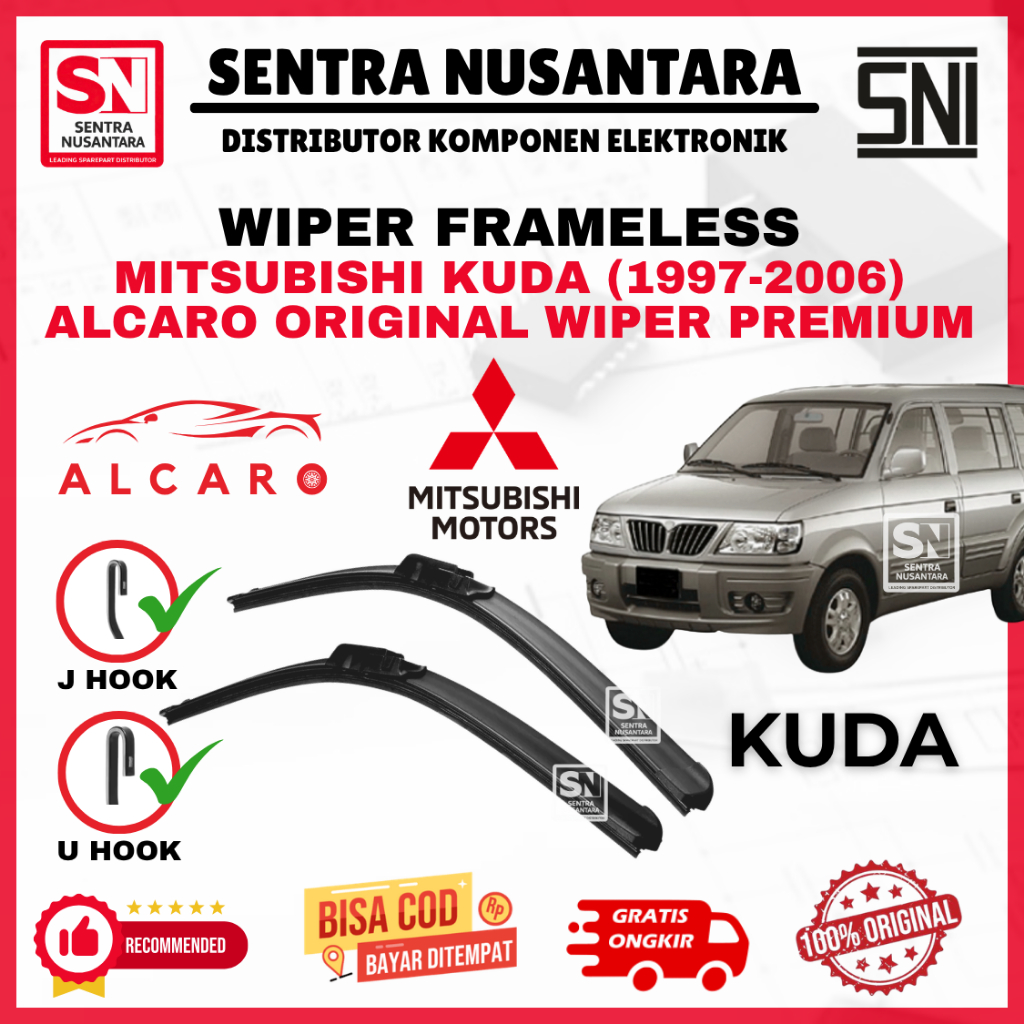 Wiper Mobil MITSUBISHI KUDA (1997-2006) Merk ALCARO ORIGINAL | Wiper Kaca Mobil MITSUBISHI KUDA (199