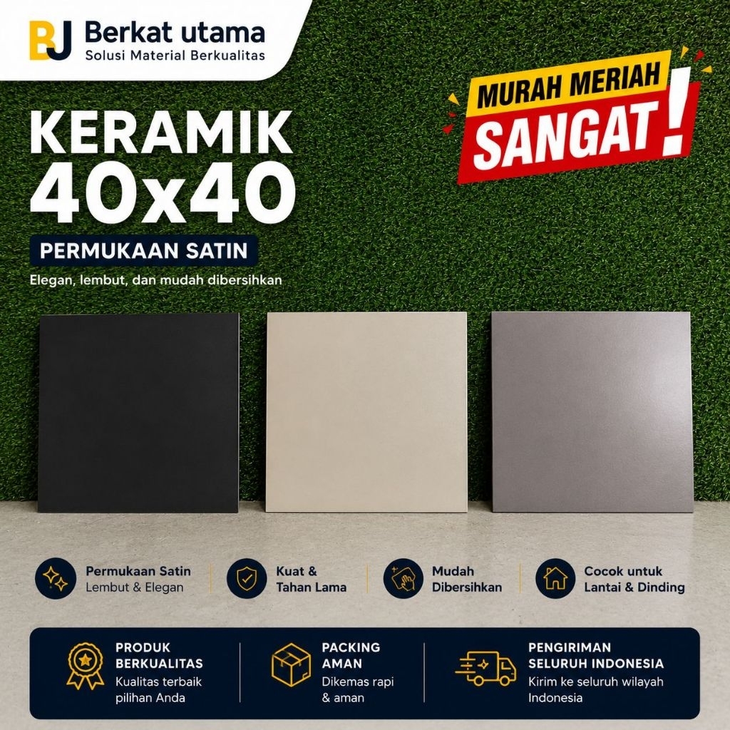 Keramik 40x40 CUTTING GREY - CREAM - BLACK SATIN POLOS