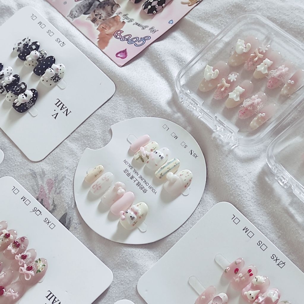 [wajib baca deskripsi] Premium Mixed Press On Nails Collection | Curated Styles (Gothic, Emo, y2k, a