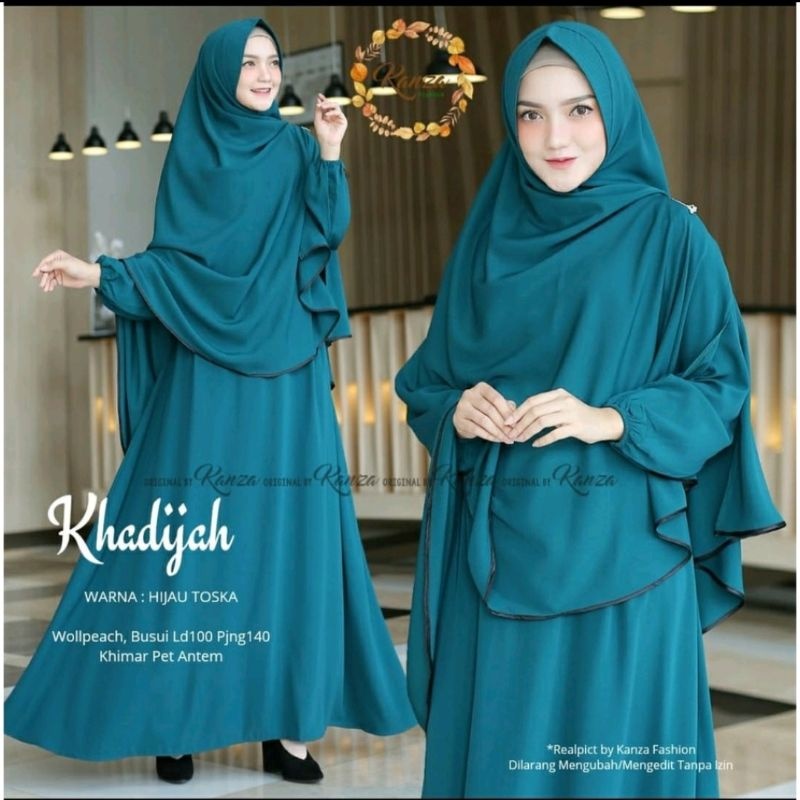 Terbaru Khadijah SyarI Set Hijab M L XL XXL Gamis Syar'i Set Hijab Terbaru 2026 Baju Pengajian