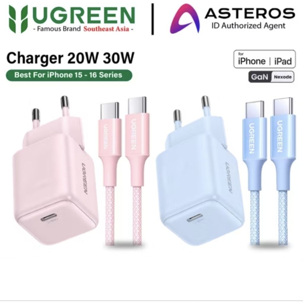 Charger iPhone UGREEN Original Fast Charging Adaptor USB Type C to Lightning Mfi Android 20W 30W Pin