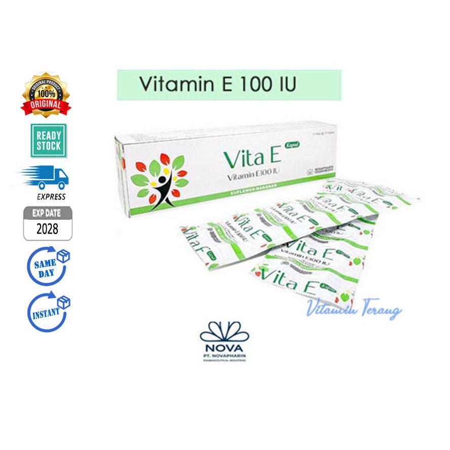 (STRIP isi 10) COMVIT VITA E 100 IU / VITAMIN E 100 IU Vitamin Kulit Imun
