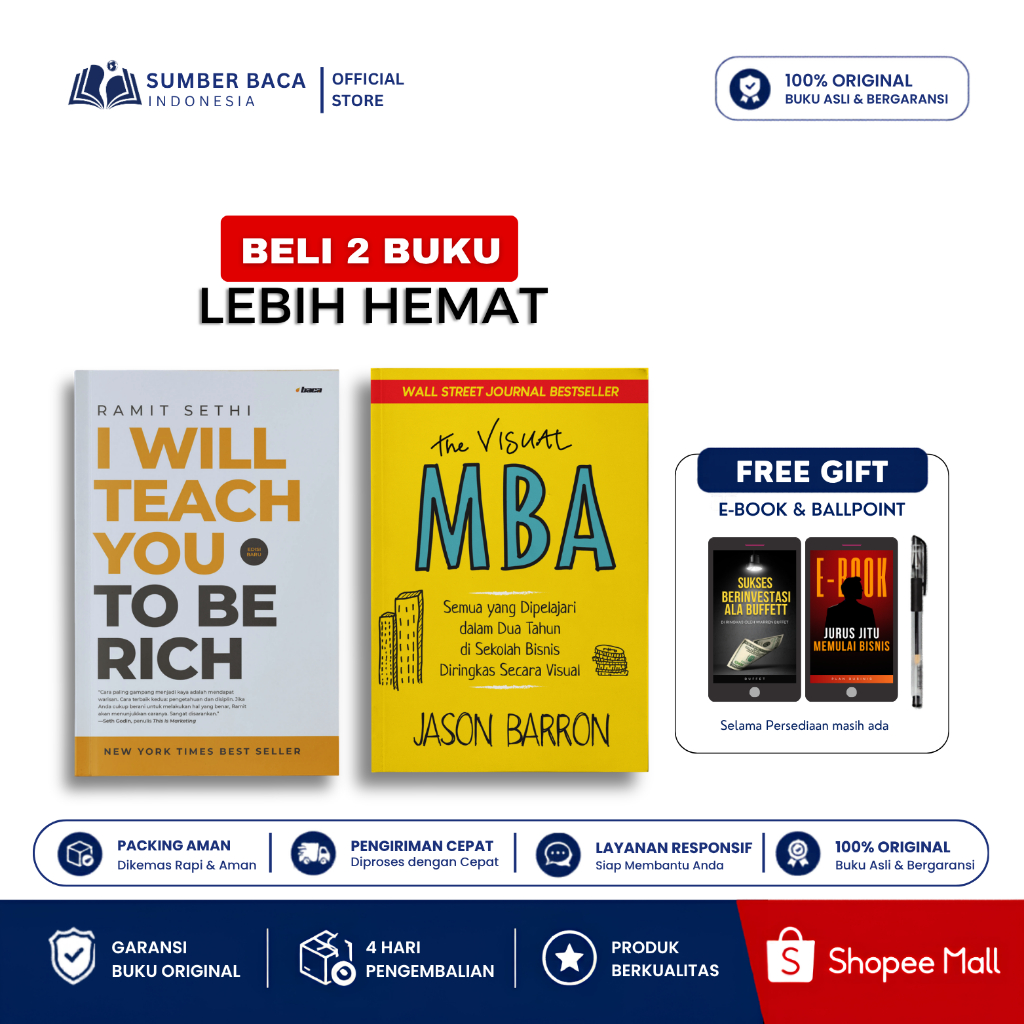 PAKET HEMAT 2 Buku - I Will Teach You To Be Rich +  The Visual MBA (SC) | Sumber Baca Indonesia
