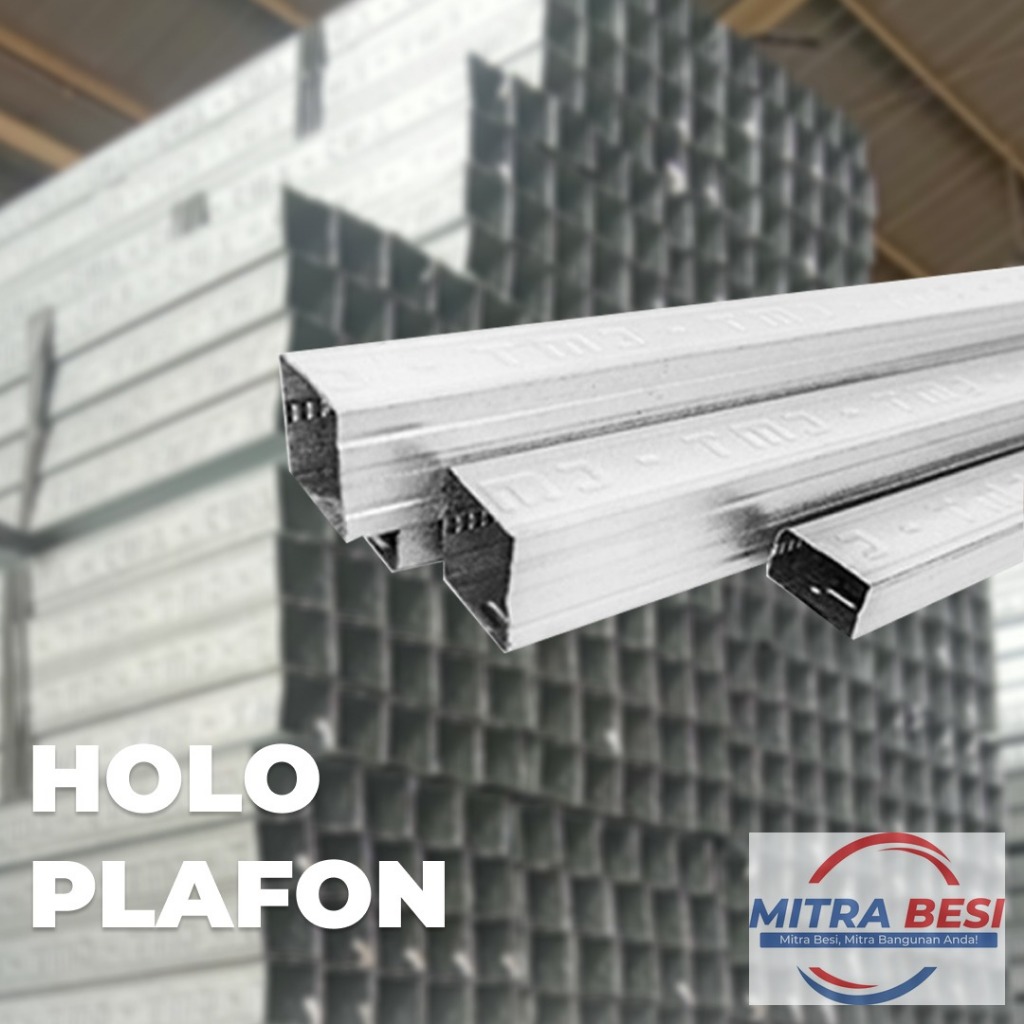TMJ Steel Besi Hollow Plafon Galvalum 2x4 4x4 Rangka Plafon Gypsum Partisi Panjang 4 Meter Anti Kara
