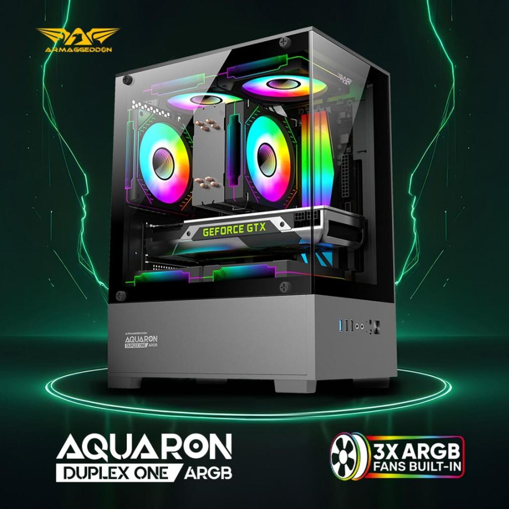Casing PC Armaggeddon Aquaron DUPLEX M-ATX Hitam
