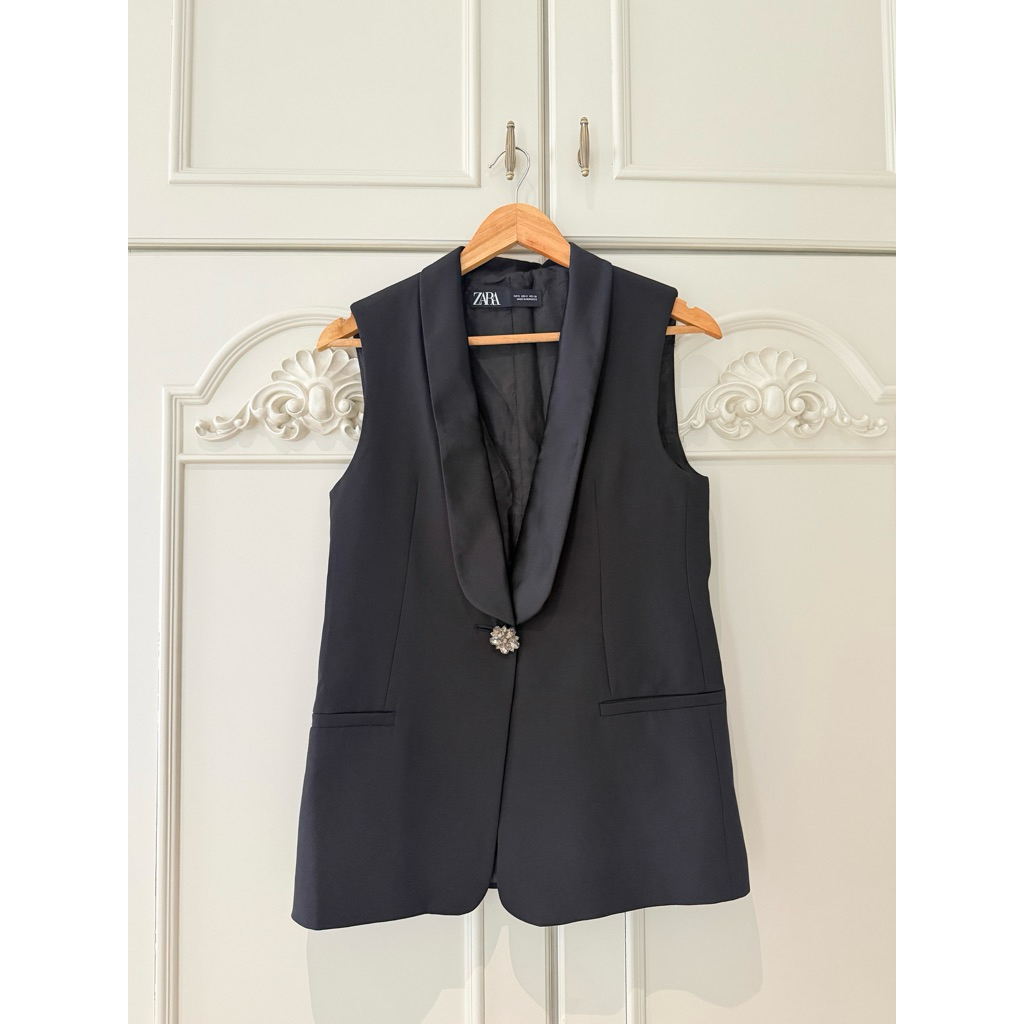Preloved zara vest / rompi / blazer hitam wanita