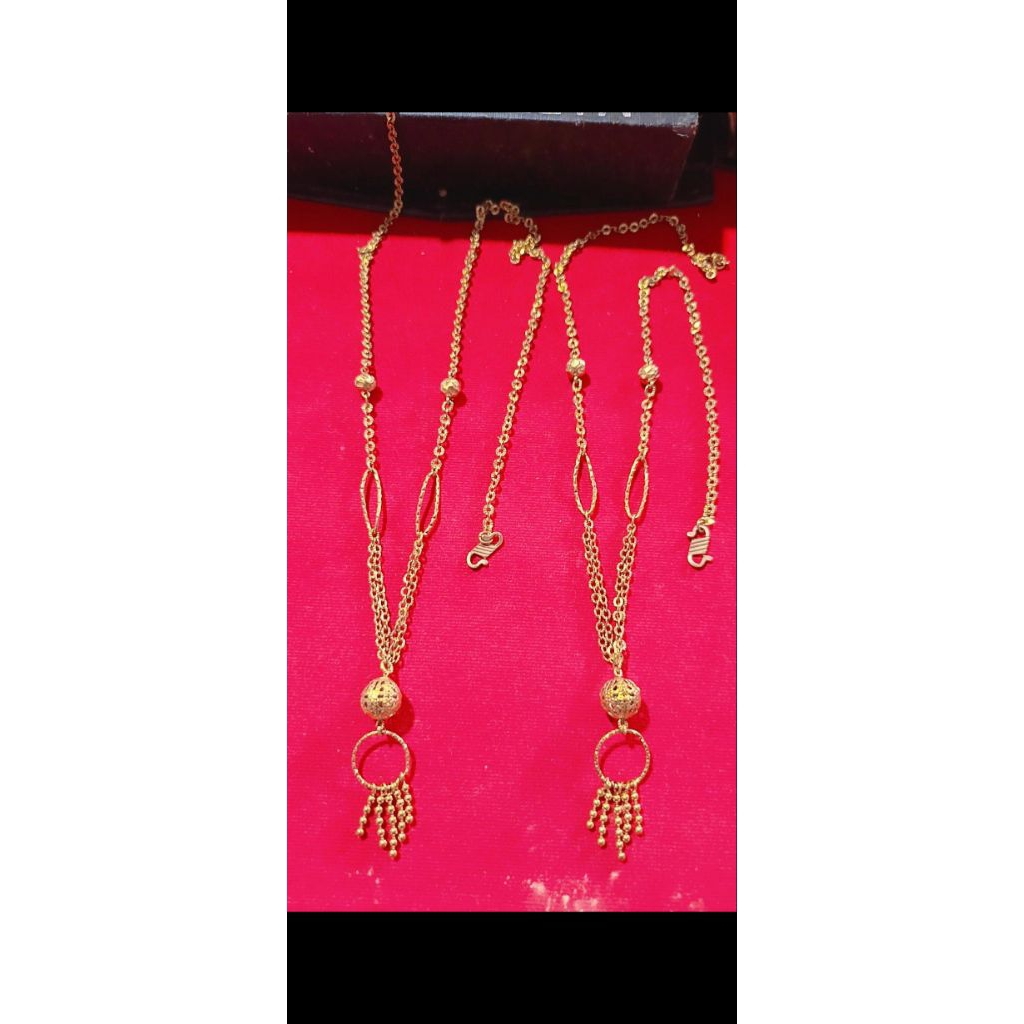 kalung pendek 50 cm perhiasan 23 krt titanium asli berlapis emas 23 kait s