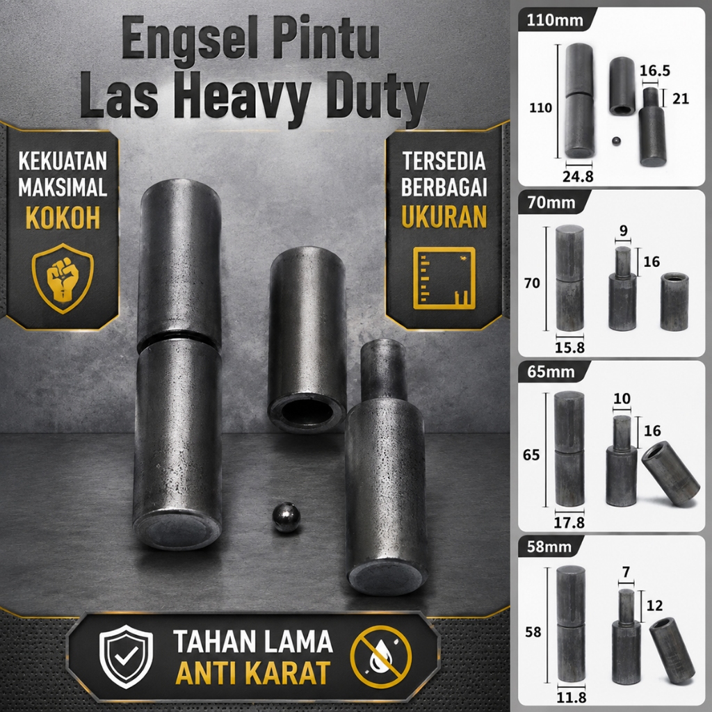 Engsel Pintu Silinder Engsel Pintu Beban Berat Engsel Pintu Besi Industri Engsel silinder yang kokoh