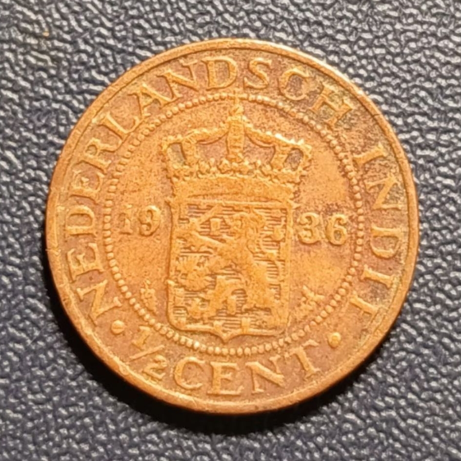 Koleksi Koin Nederlandsch Indie ½ Cent Tahun 1936