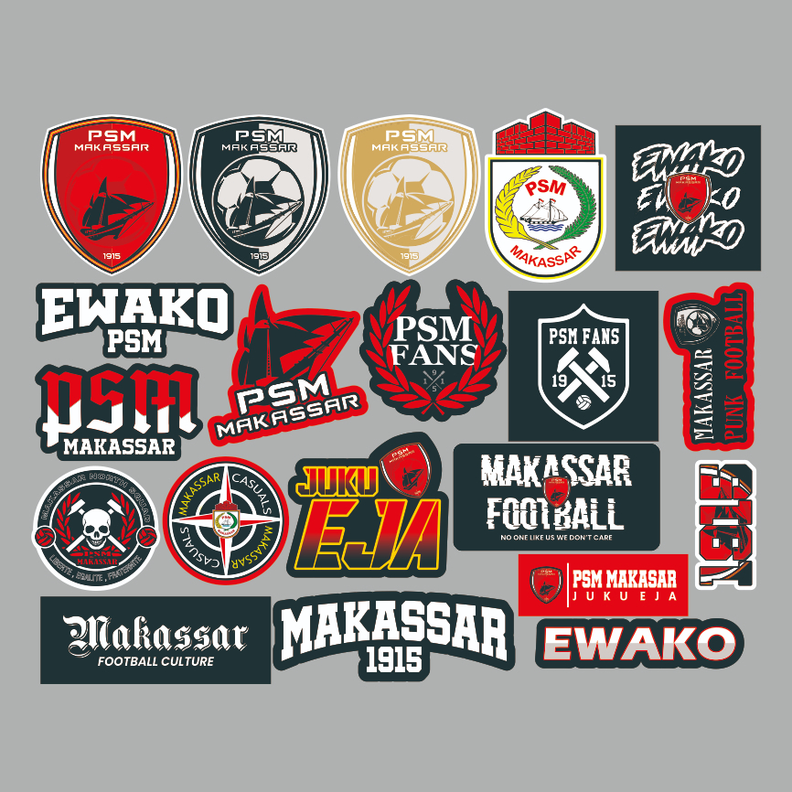 Stiker Pack PSM MAKASSAR (20pcs)- PREMIUM STIKER